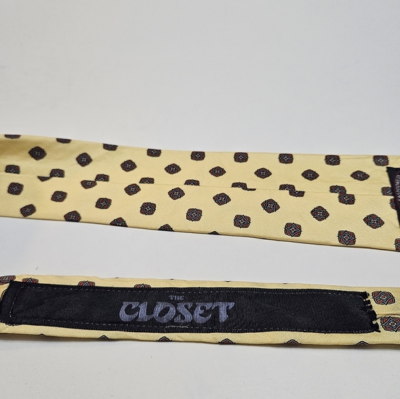 Briar Men's All Silk Neck Tie Size 3.25 x 56 Yellow & Red - Picture 5 of 7